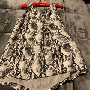 White and black sleeveless top